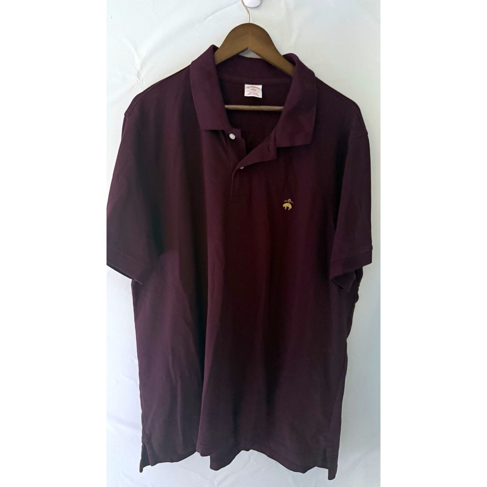 Brooks Brothers 1818 Burgundy Polo Shirt Original Fit XXL SS 100% Cotton Logo